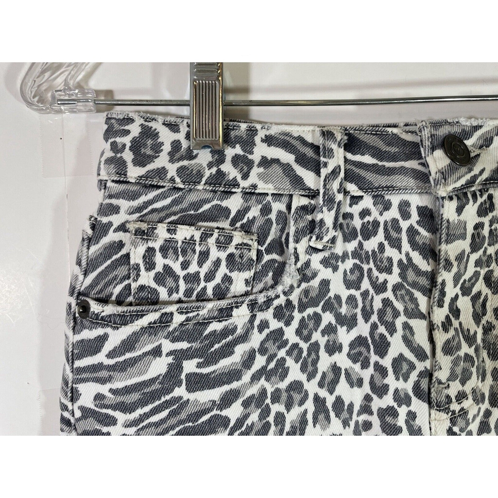 Current/Elliott Leopard Print Denim Mini Skirt Sz 26 - Picture 7 of 10